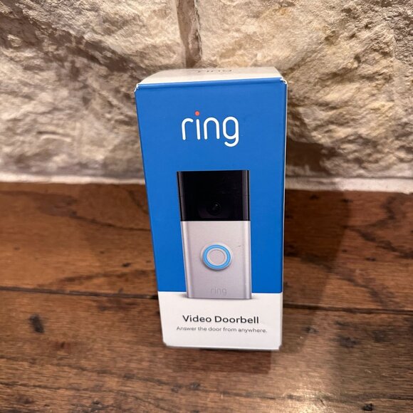 NWT Ring Video Doorbell 1080P Rechargeable Battery Satin Nickel - Picture 1 of 5
